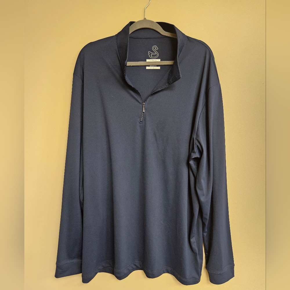 Swannies Quarter Zip Pullover Mens 2XL Navy Blue Performance Stretch Golf Top